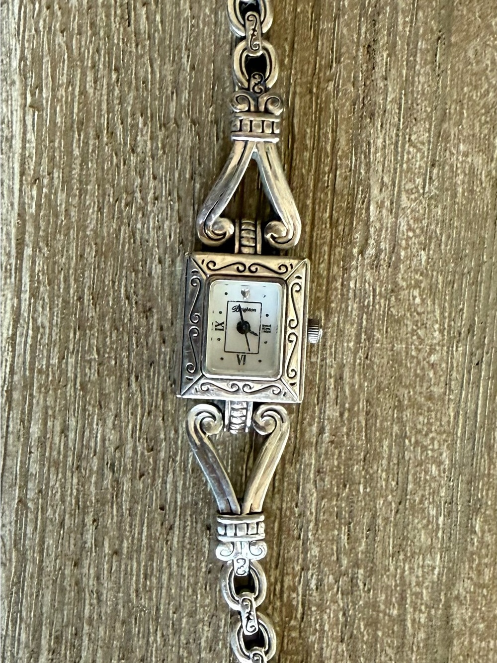 Brighton Silver-Tone Ornate Women's Bracelet Watch